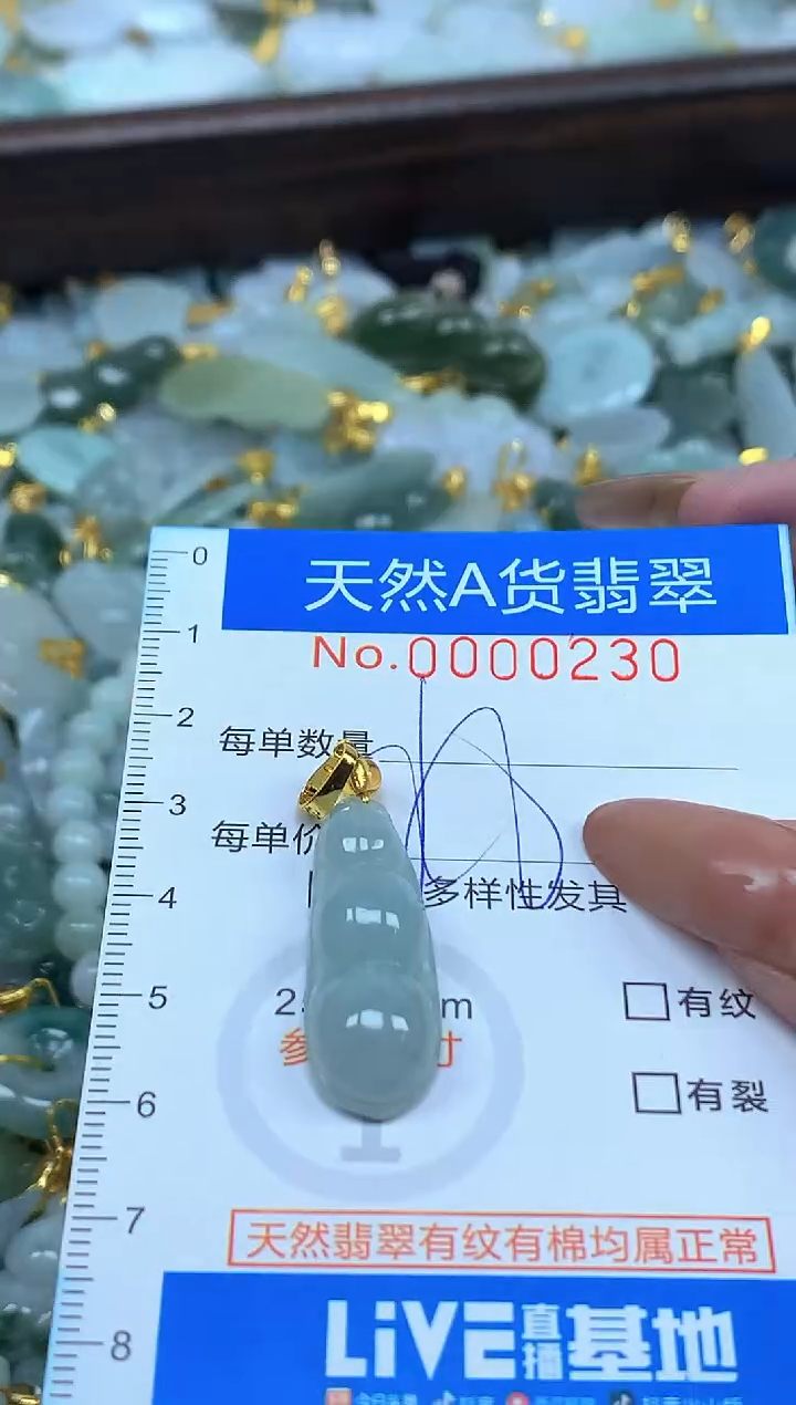 颈饰未镶嵌翡翠净货挂件-0230