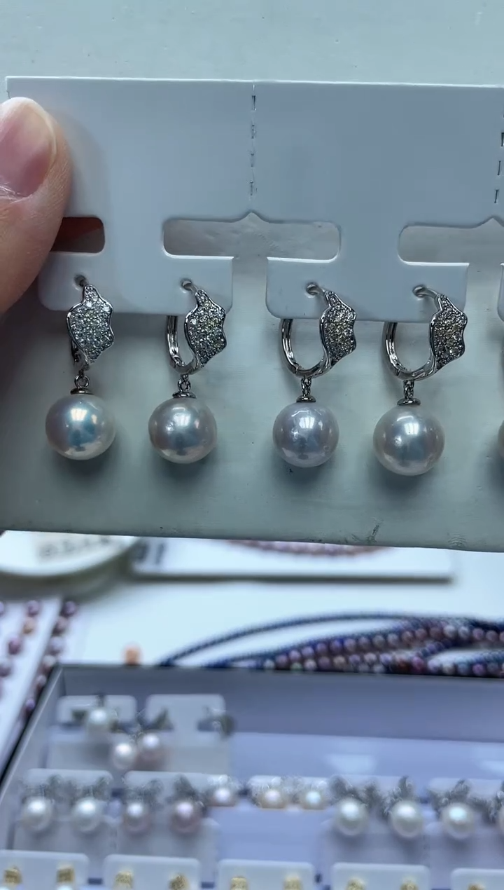 未镶嵌耳饰淡水珍珠11mm+白珠耳环(多样性发一）