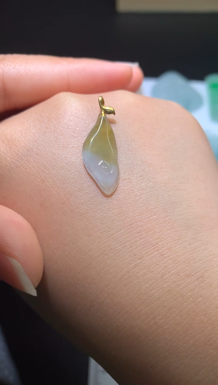 【闪购商品】翡翠颈饰18K金镶嵌净货