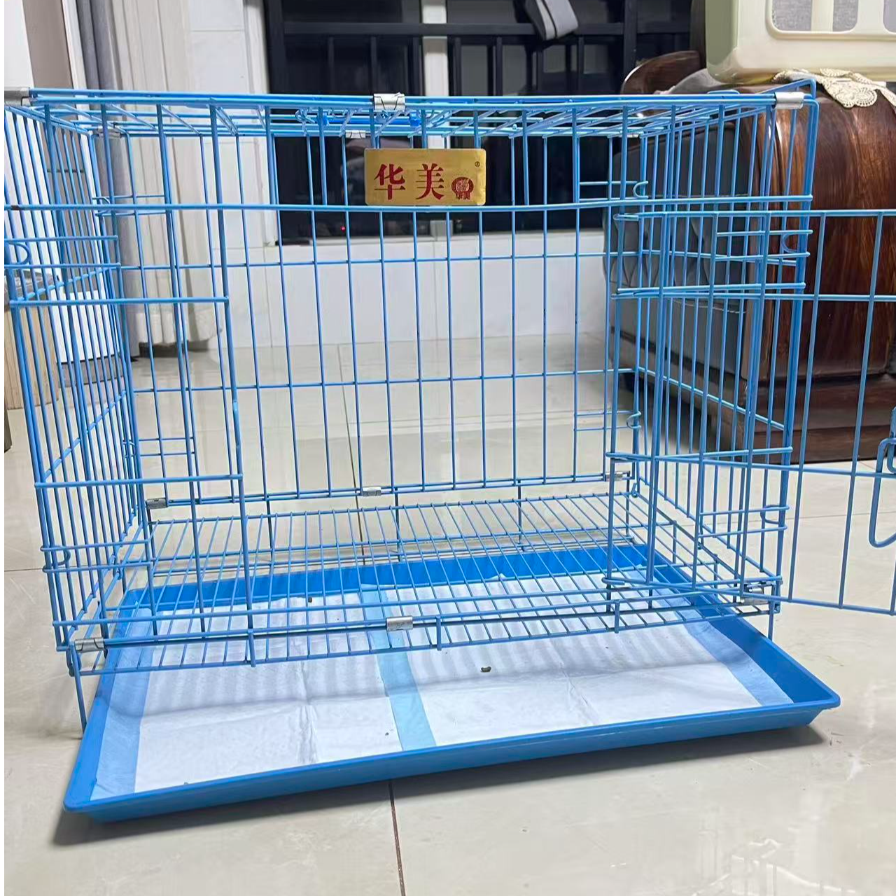 便携加固加粗可折叠宠物狗笼适合大中小型犬室内家用带厕所