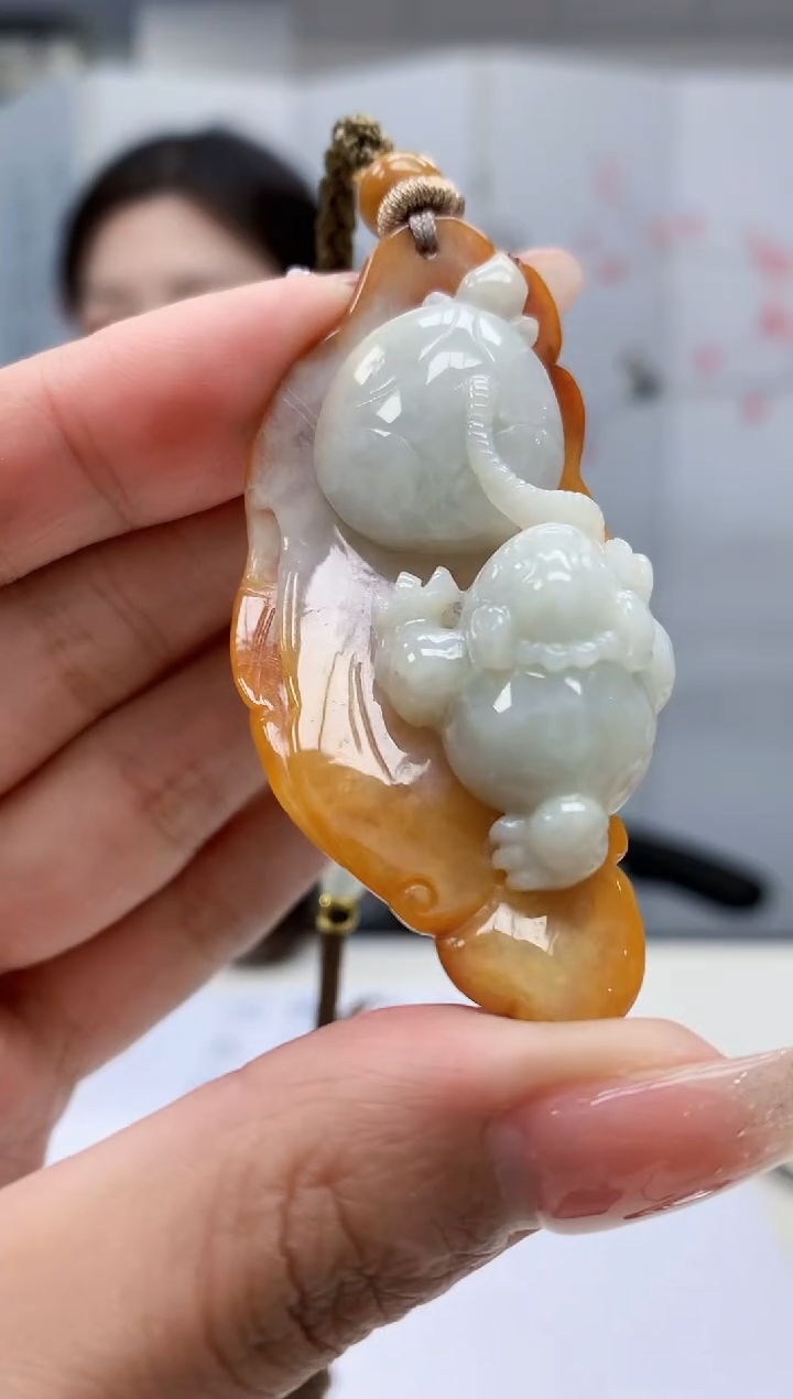 【闪购商品】定制翡翠未镶嵌0405MM-毛货挂件86