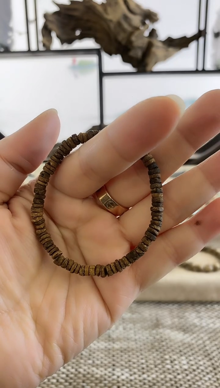 【闪购商品】沉香手串富森红土碳化料5MM片片珠手串