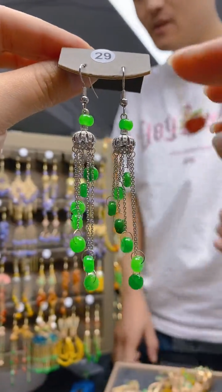 翡翠银S925镶嵌耳饰0222翡翠耳钩