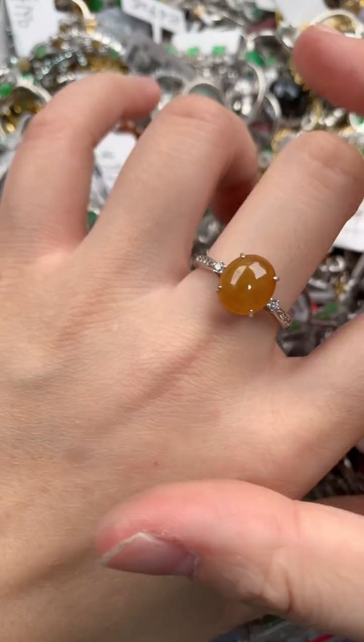 银S925镶嵌戒指翡翠11               2