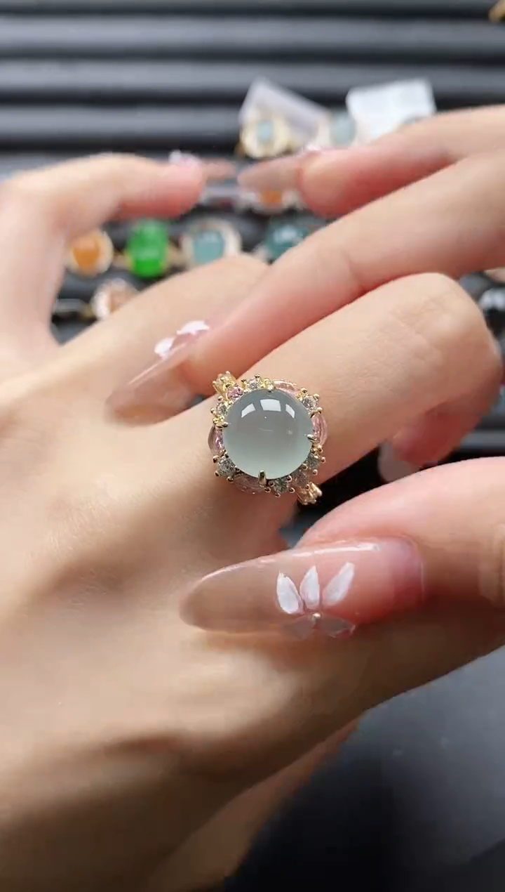 【闪购商品】翡翠戒指银S925镶嵌1111