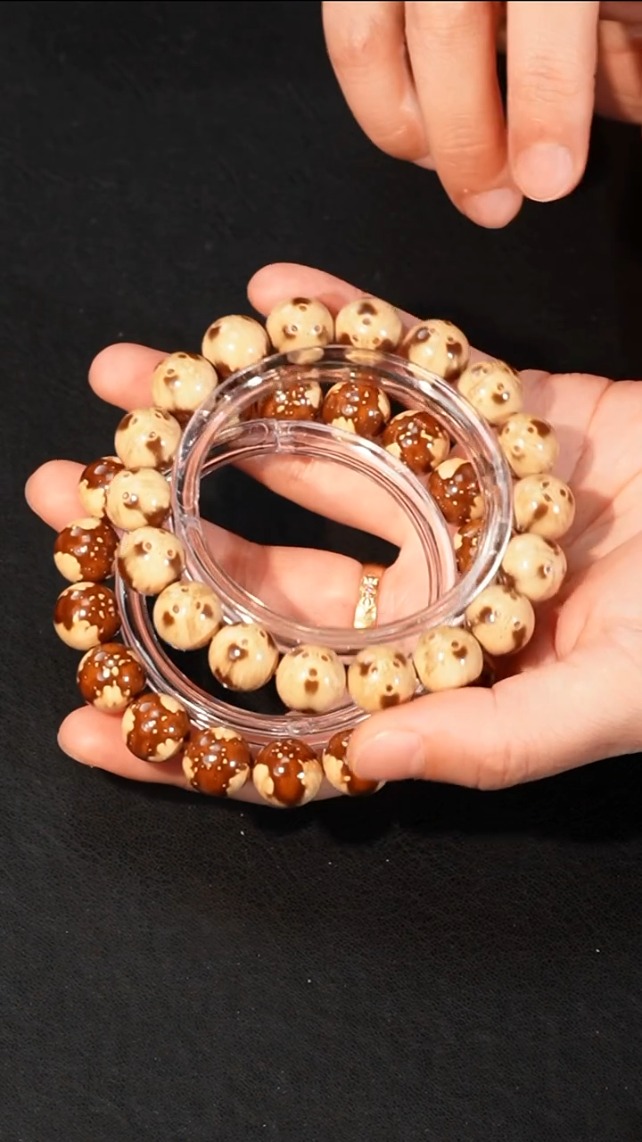 紫金鼠手串12+mm精品熊猫正圆光珠