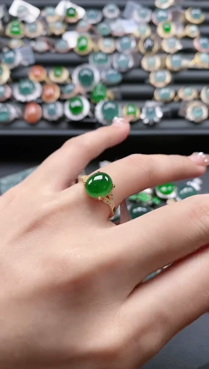 【闪购商品】翡翠戒指银S925镶嵌51511