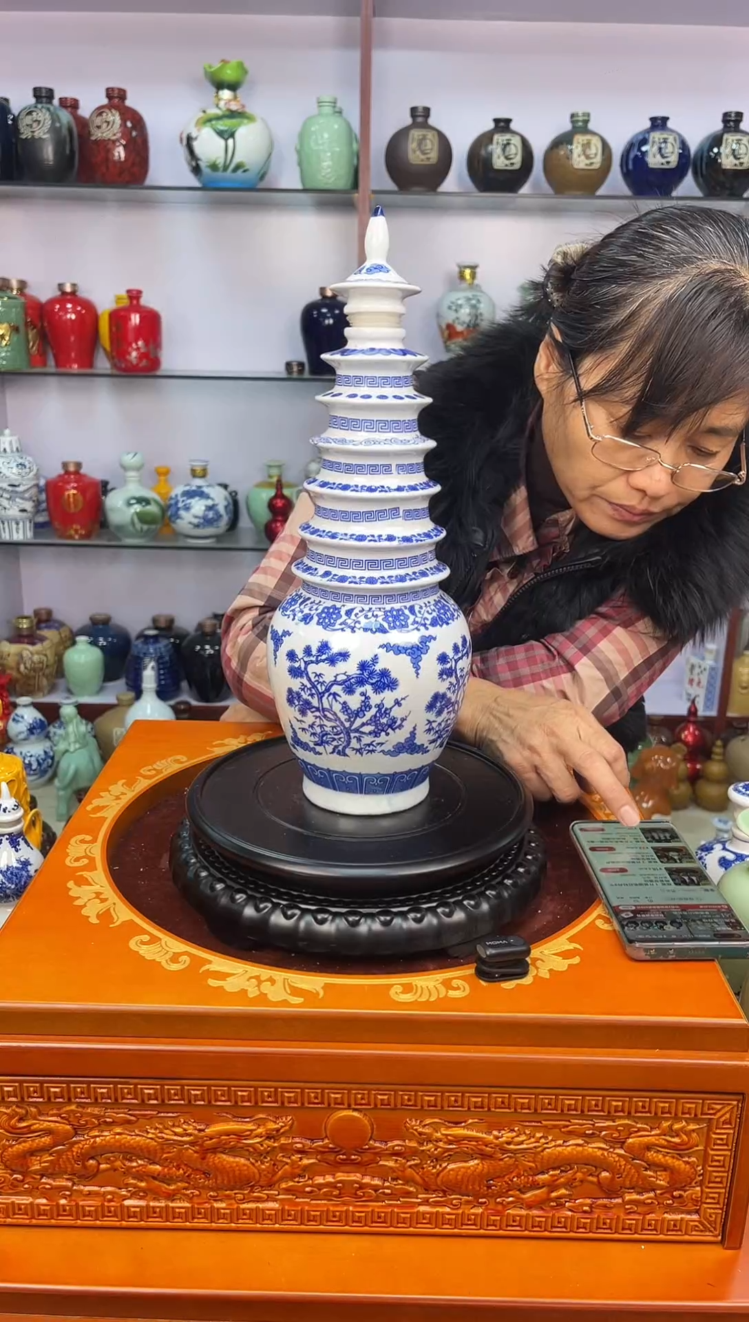 瓶瓷 3  斤装 青花宝塔     陶瓷空酒坛