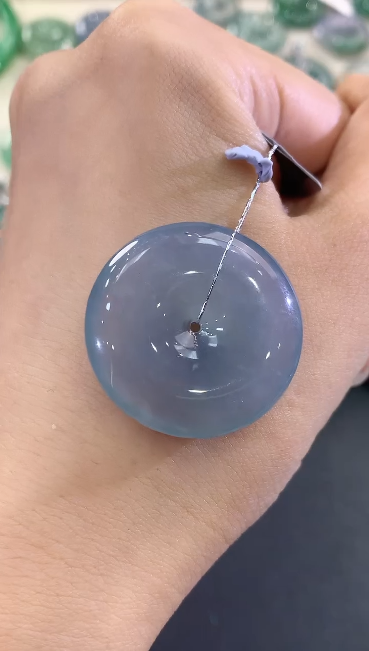 翡翠未镶嵌吊坠(不含链)B188     紫色有色差