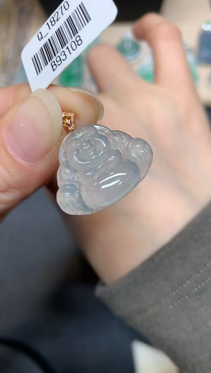 【闪购商品】翡翠颈饰18K金镶嵌佛公【无服务费多样性发其一