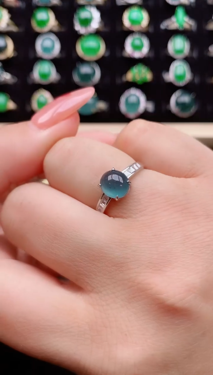 【闪购商品】翡翠戒指银S925镶嵌805850