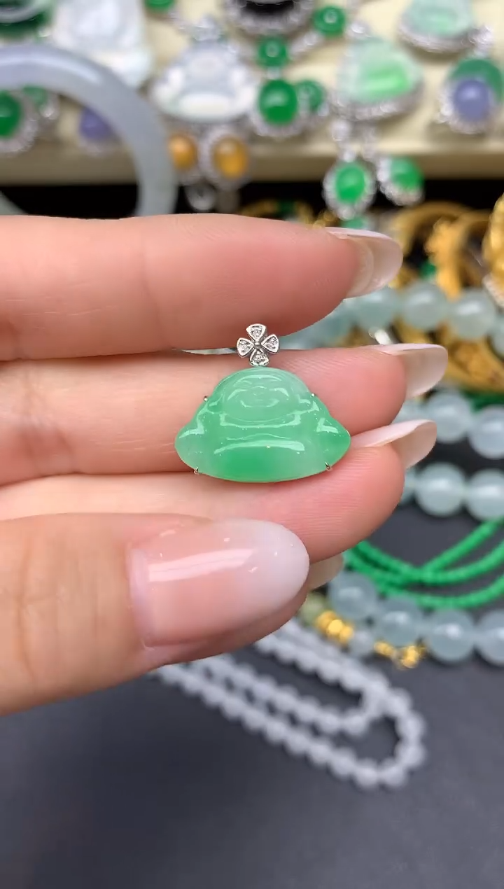 翡翠18K金镶嵌颈饰157-七夕珠宝季