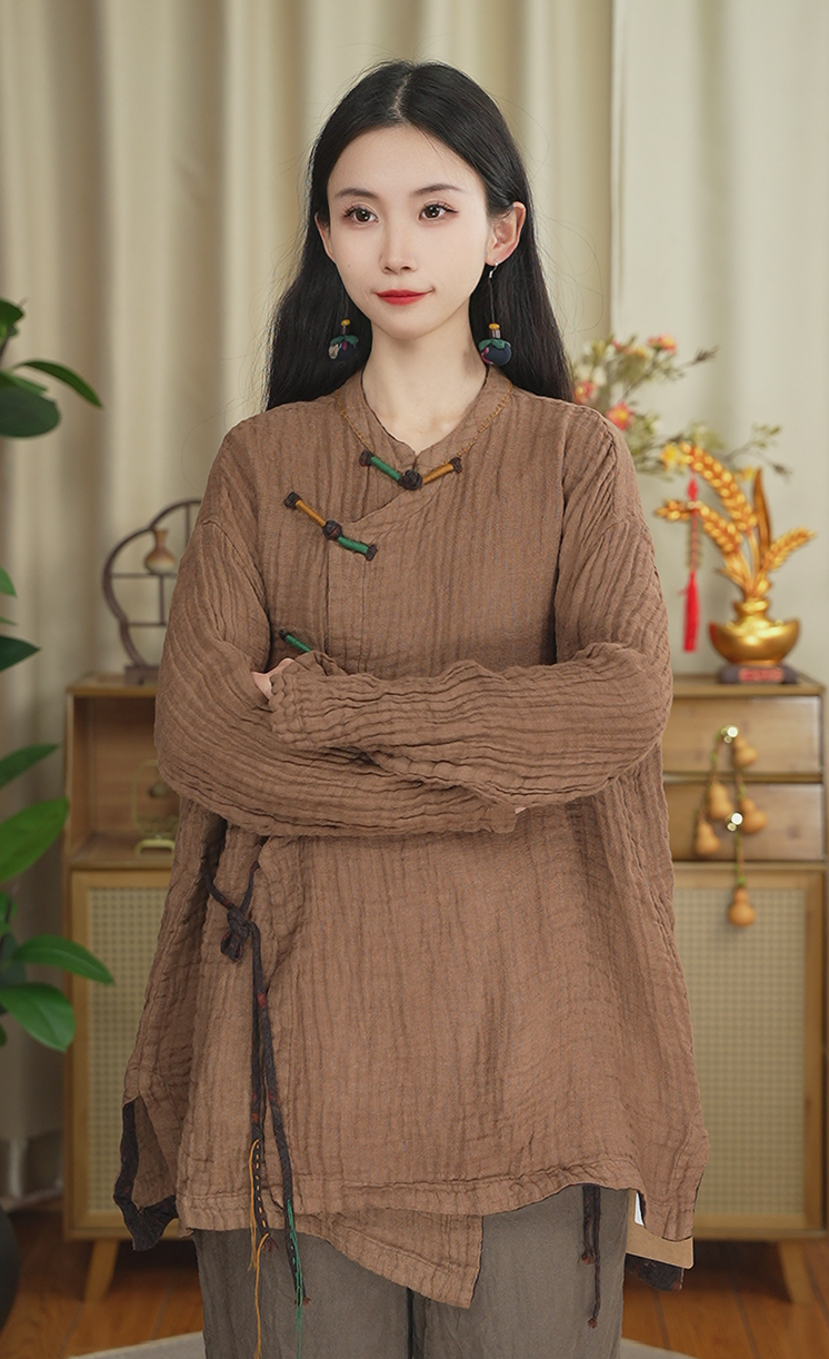 F8625春款手工盘扣上衣 FF19