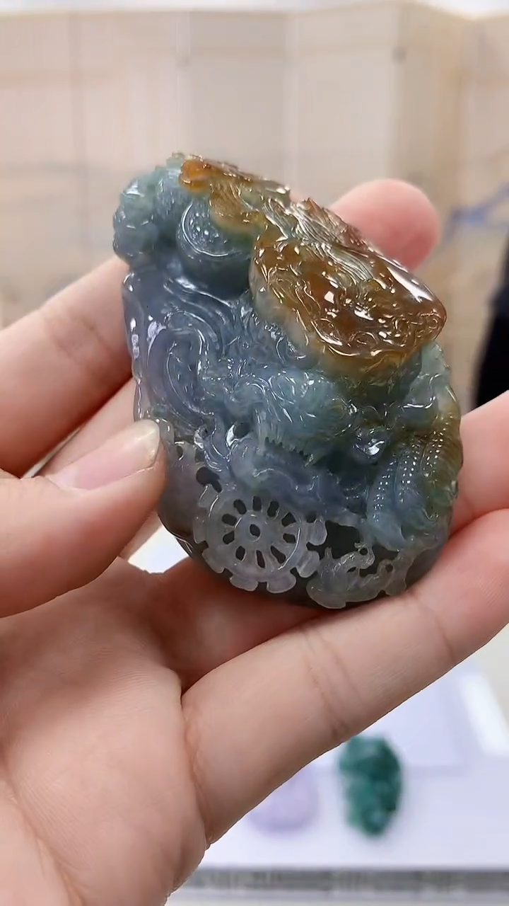 【闪购商品】定制翡翠未镶嵌5153bb-毛货挂件117