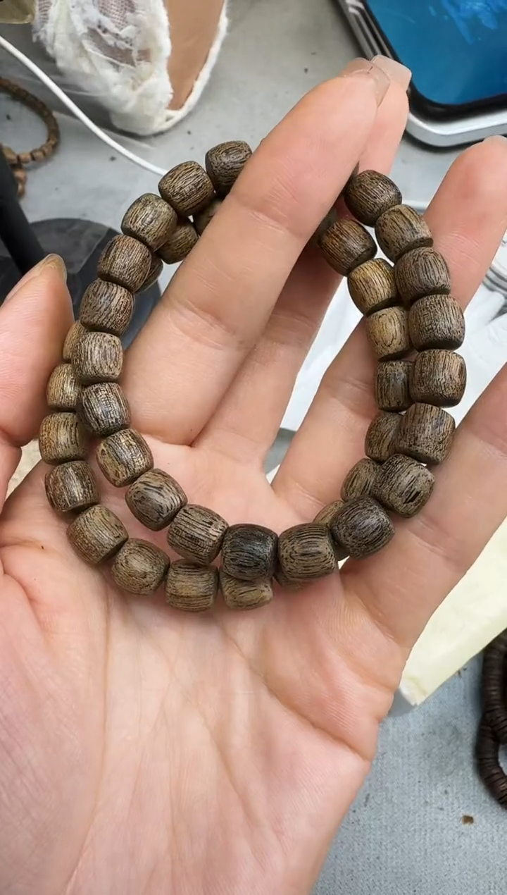 沉香手串0806沉香老料鼓珠单圈多样性发一