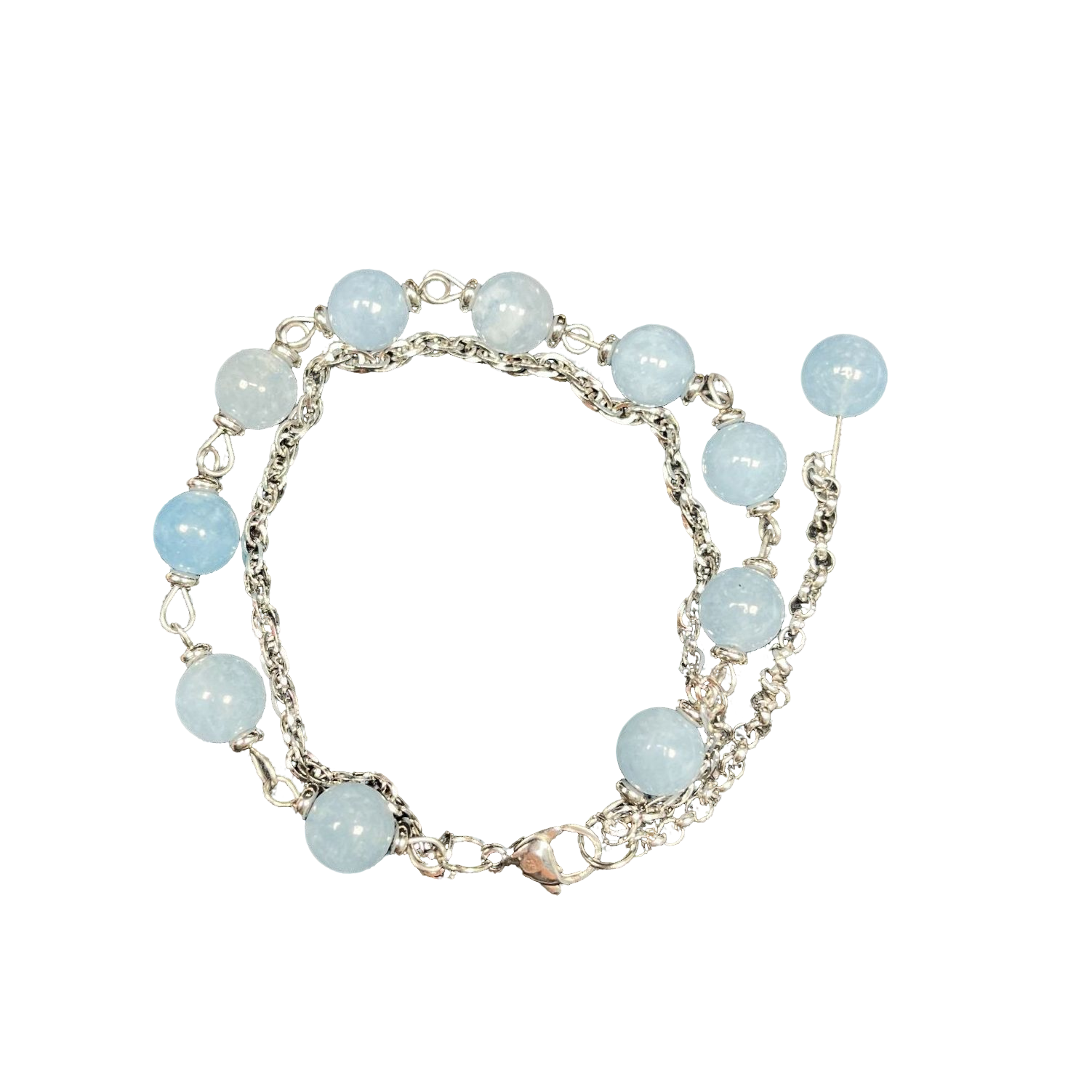 冰蓝玉髓成品手链 默认微瑕--无盒--146