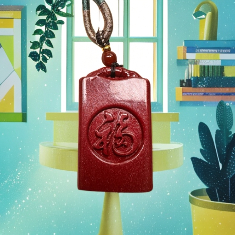 含辰砂工艺品紫金砂《福》牌拍一发一