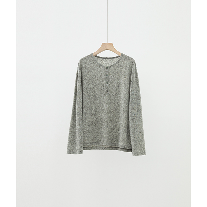 芝麻点*亨利领宽松舒适百搭夏长袖T恤NT4E1704