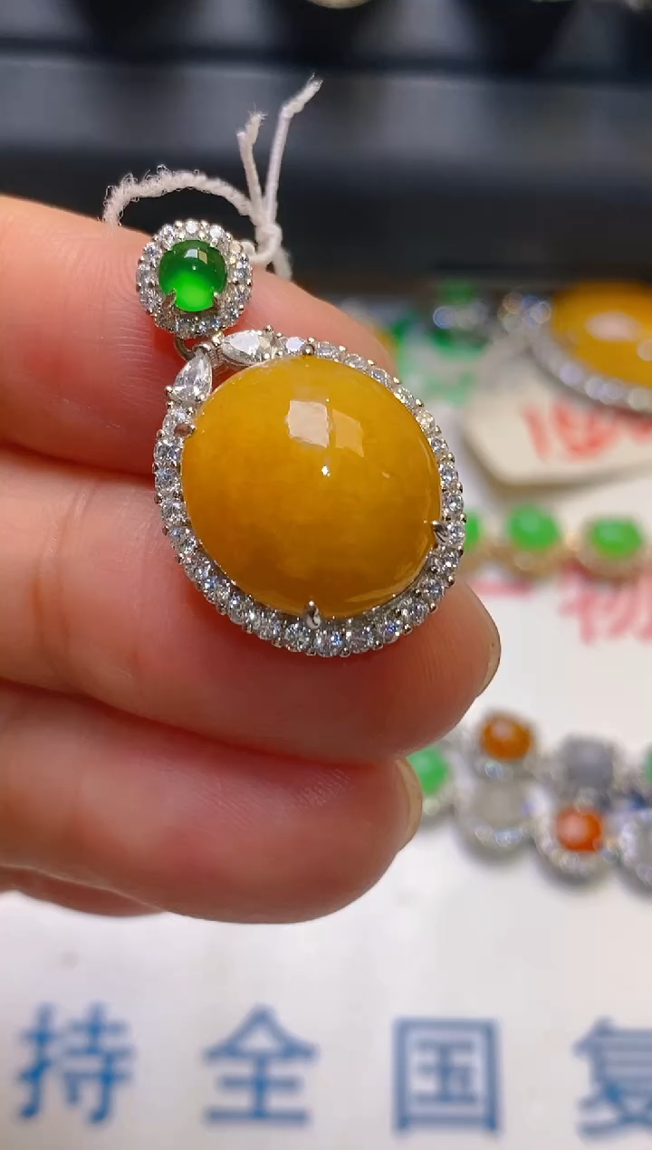 【闪购商品】翡翠耳饰银S925镶嵌天然A货翡翠1