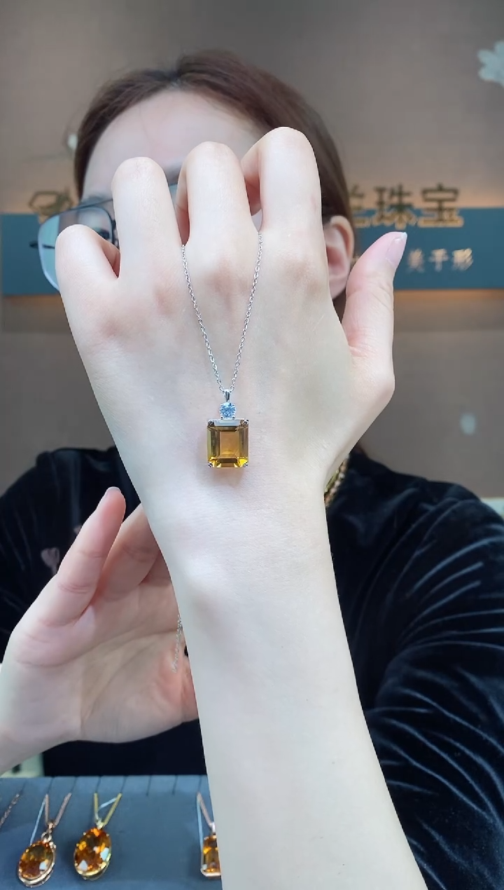 【闪购商品】水晶吊坠银S925镶嵌水晶吊坠