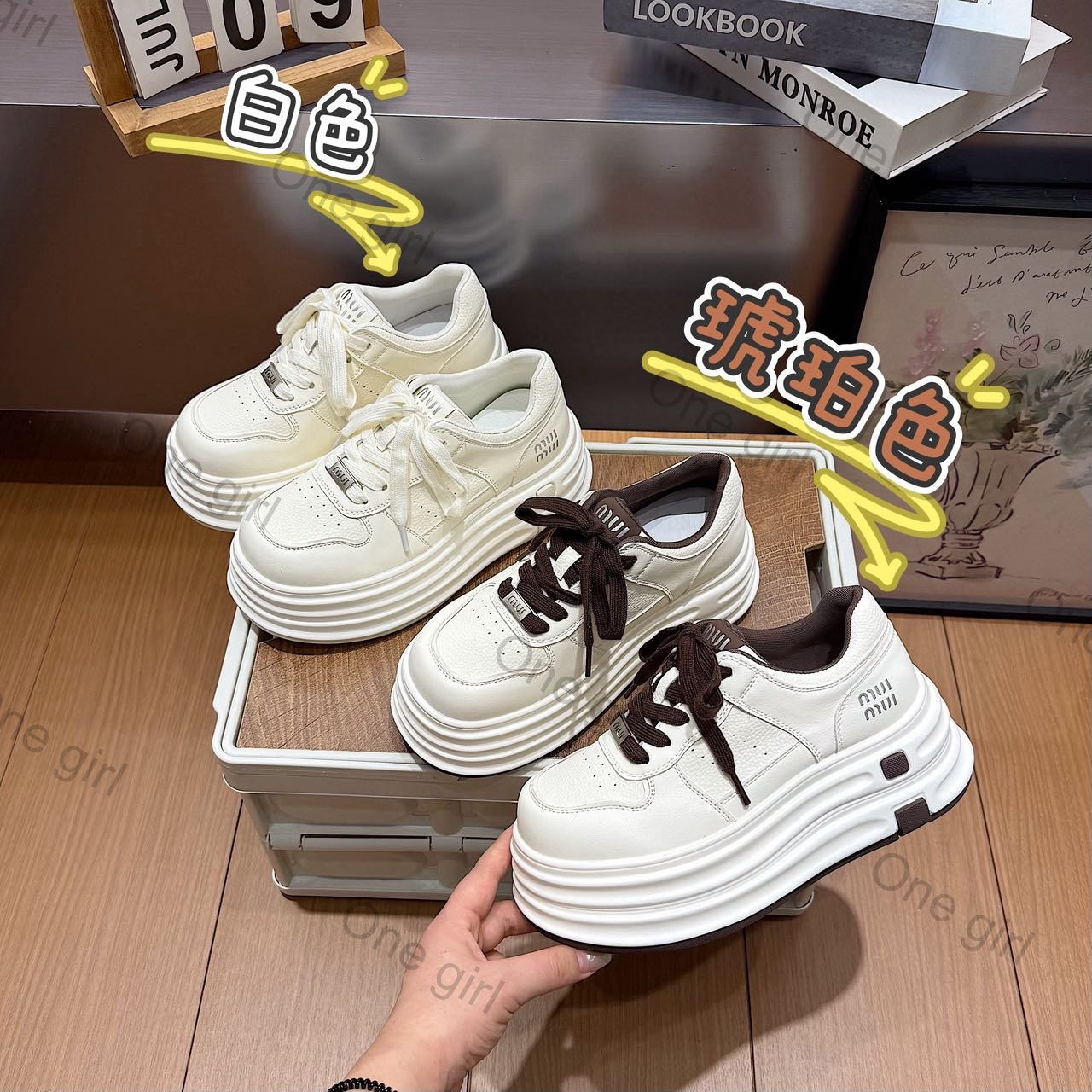 【焦糖拿铁】厚底小白鞋女鞋秋季新款百搭运动高级感休闲鞋增高板鞋