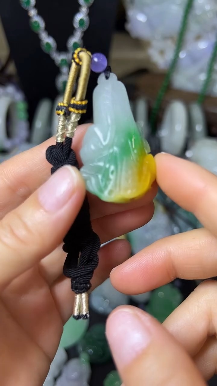 颈饰未镶嵌翡翠百财