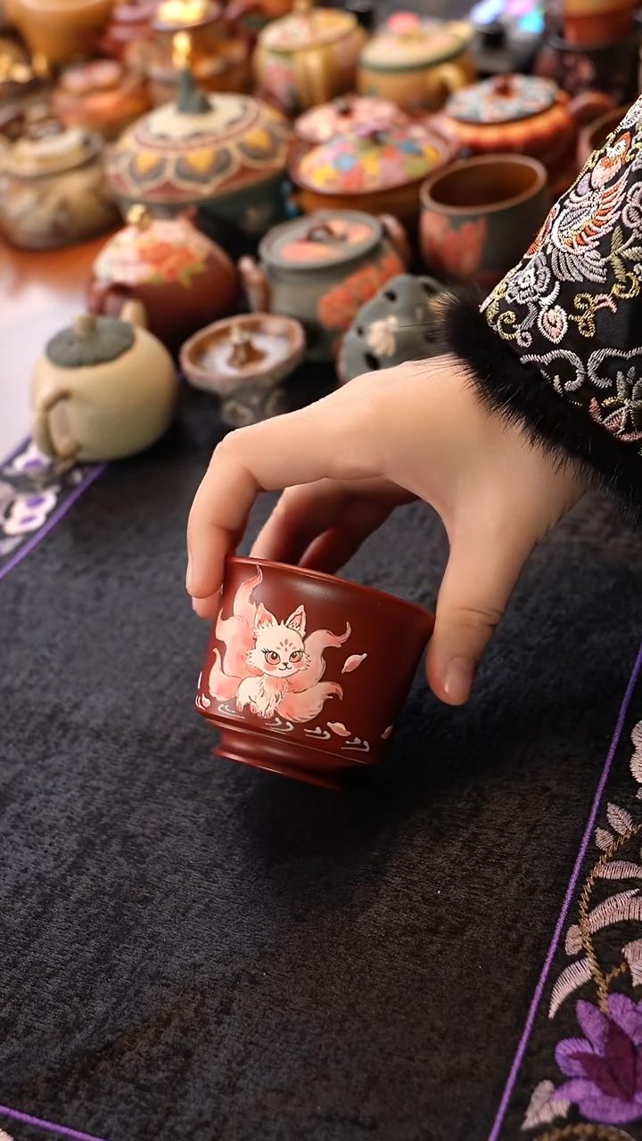 茶壶紫砂大红袍九尾杯