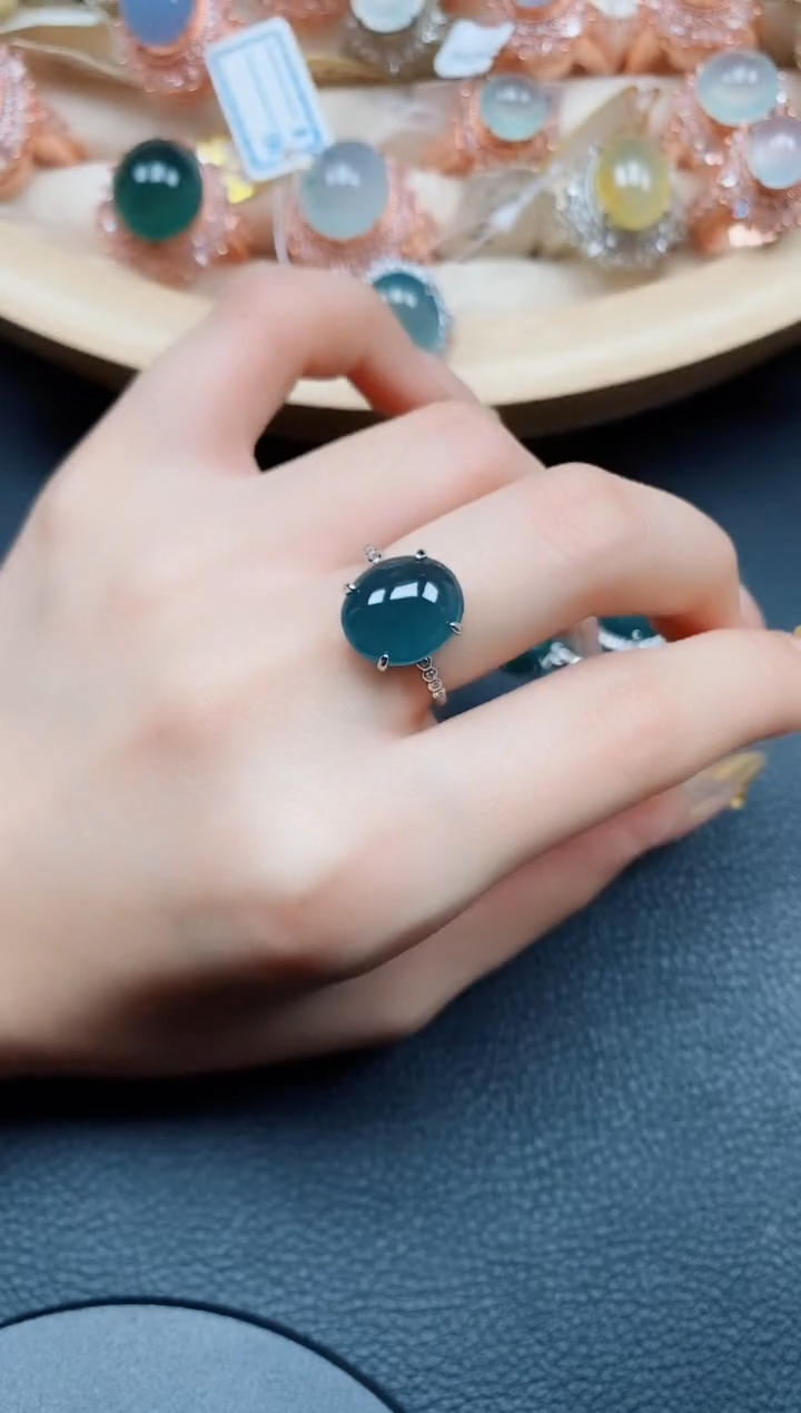 【闪购商品】翡翠戒指银S925镶嵌翡翠