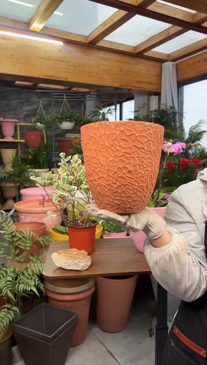 20*20/橙色陨石手工强体花盆/Y17V20