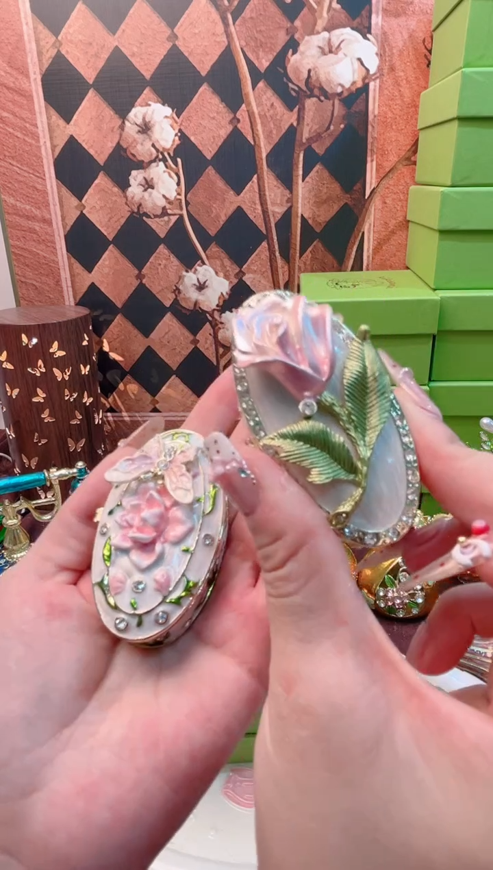 锌合金珐琅彩首饰盒摆件默认微瑕不退不换～