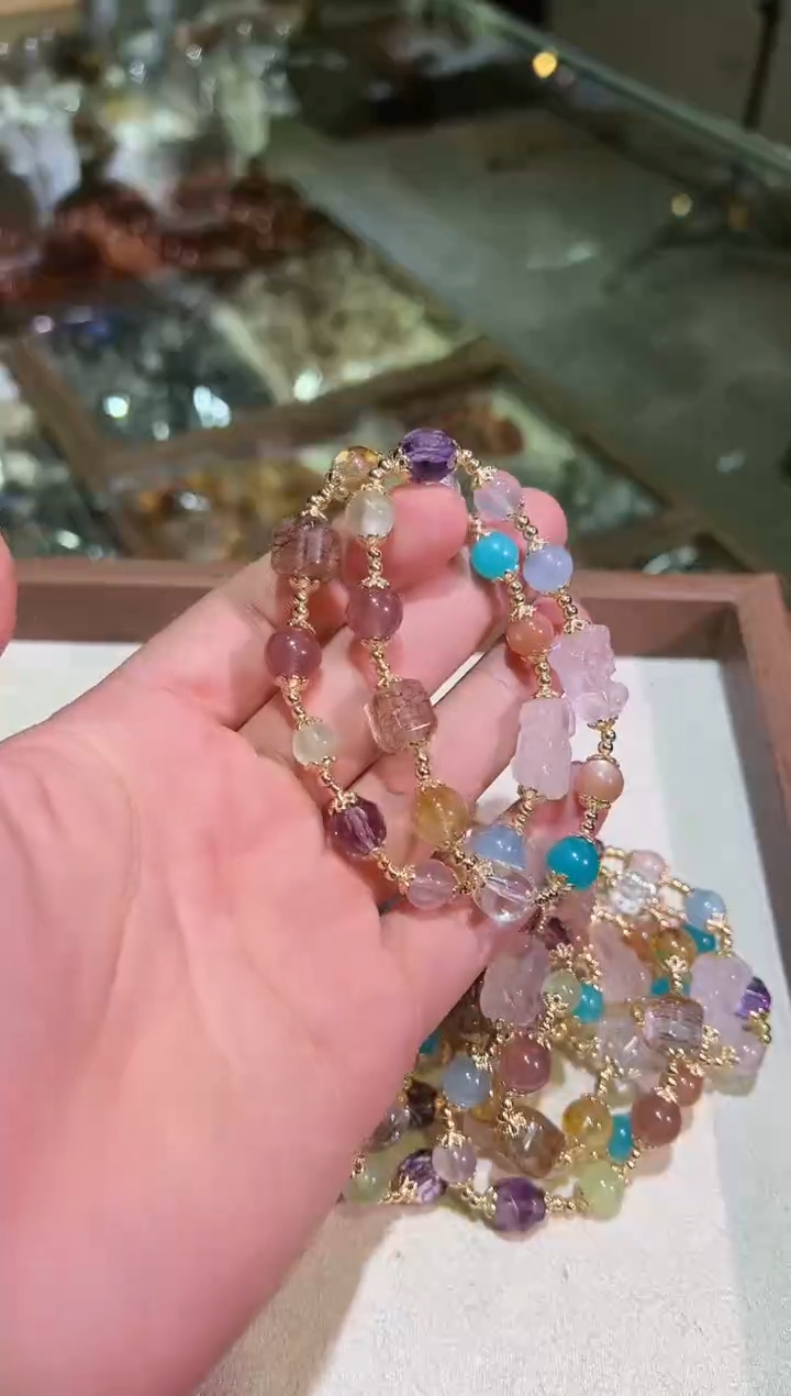 水晶手链未镶嵌水晶多宝DIY（多样性发一）