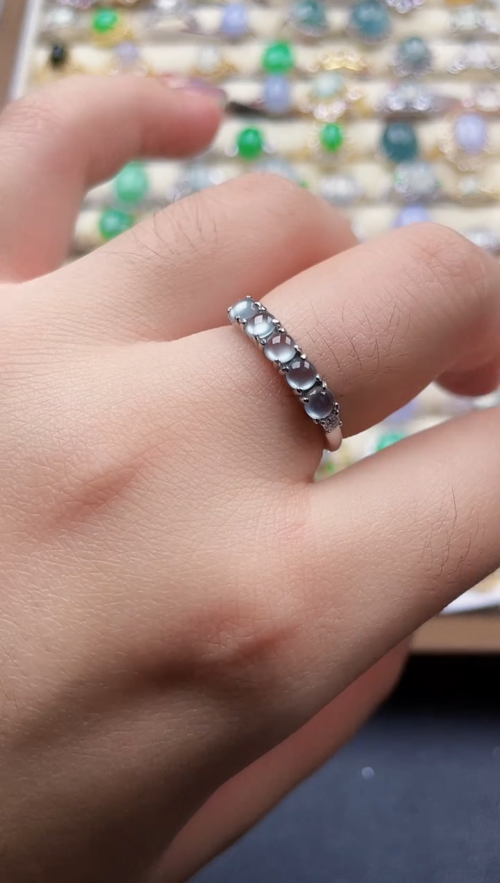 银S925镶嵌戒指翡翠1