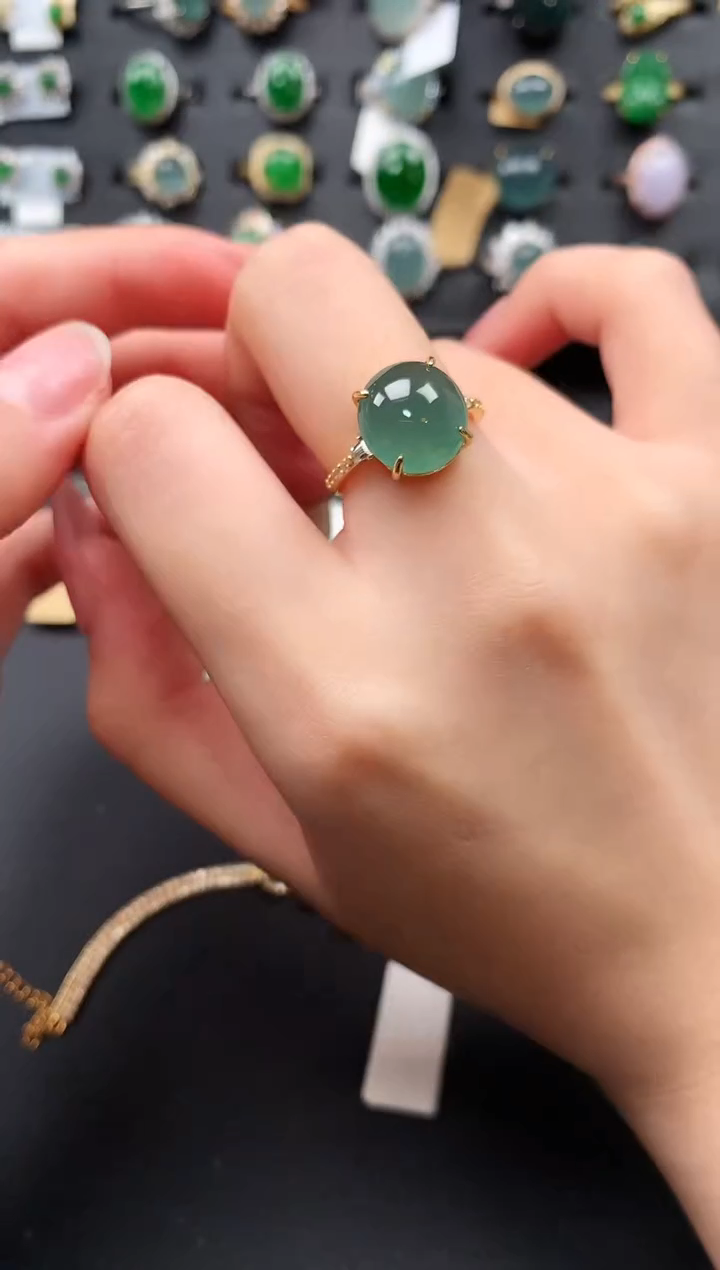 【闪购商品】翡翠戒指银S925镶嵌653141