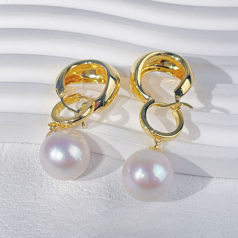 【乔森限定多戴款】淡水珍珠龙珠耳坠 14-15mm