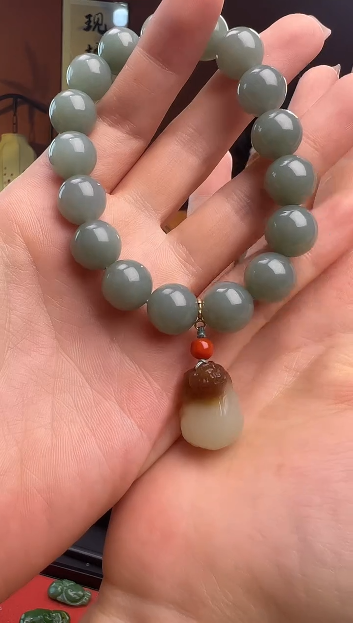 未镶嵌手串和田玉且末蓝12mm