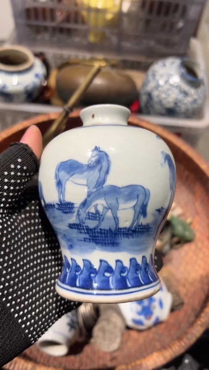 槠**士秒拍秒付瓷铜摆件