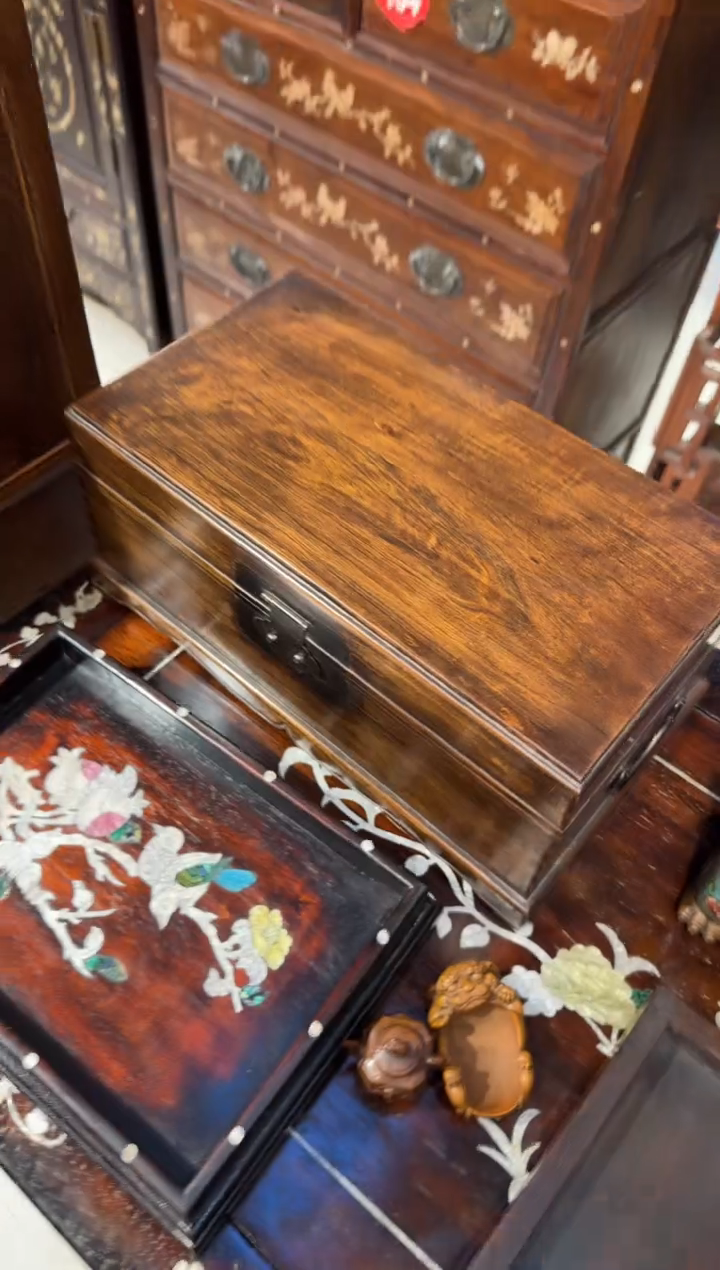 木木头款40黄花梨翻盖箱1980