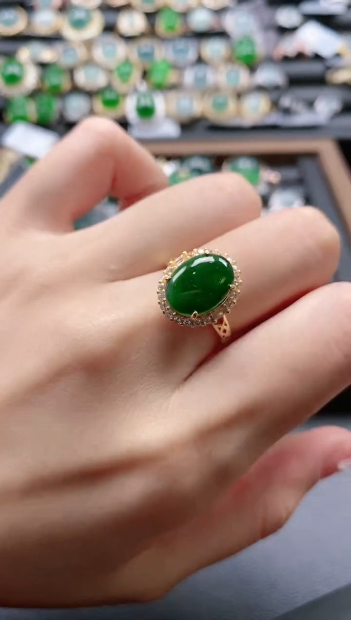 【闪购商品】翡翠戒指银S925镶嵌51511