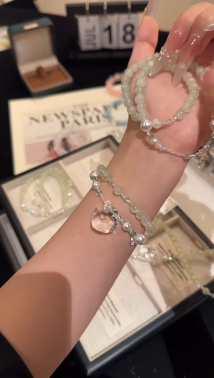 水晶手链合金Kitty葡萄石双圈x2083