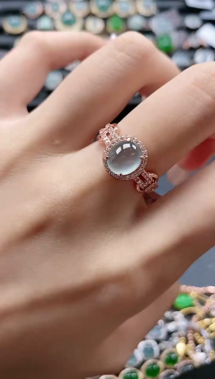 【闪购商品】翡翠戒指银S925镶嵌18551