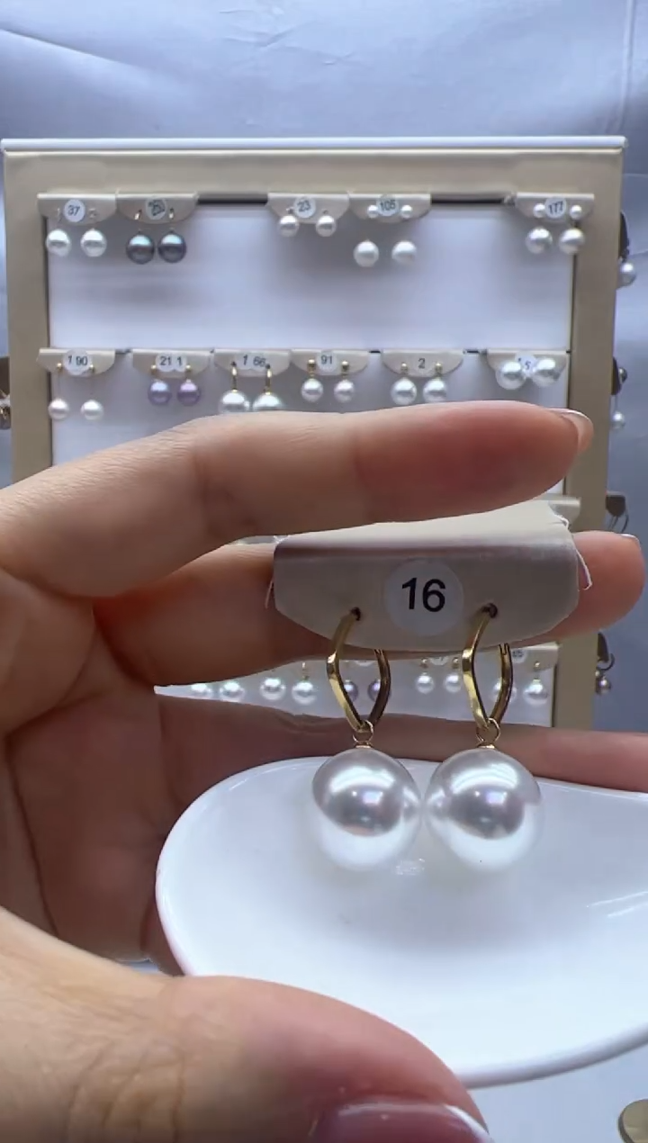 【闪购商品】淡水珍珠耳饰18K金镶嵌16