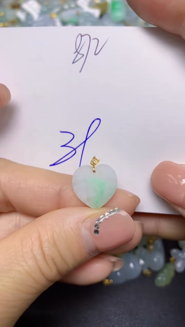 【闪购商品】翡翠挂件18K金镶嵌 天然翡翠A货