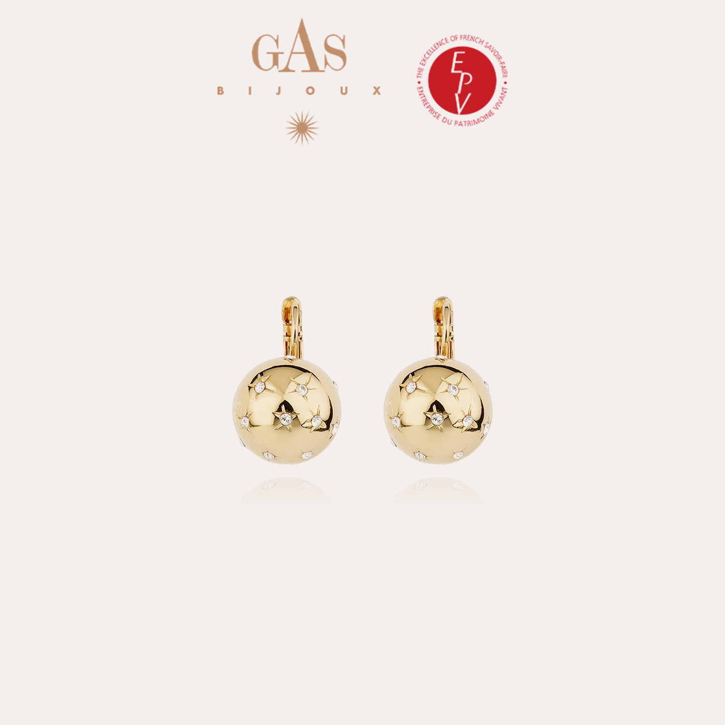 GAS BIJOUX 耳环【法国进口】珈思旅行家系列 小金球耳环绿色