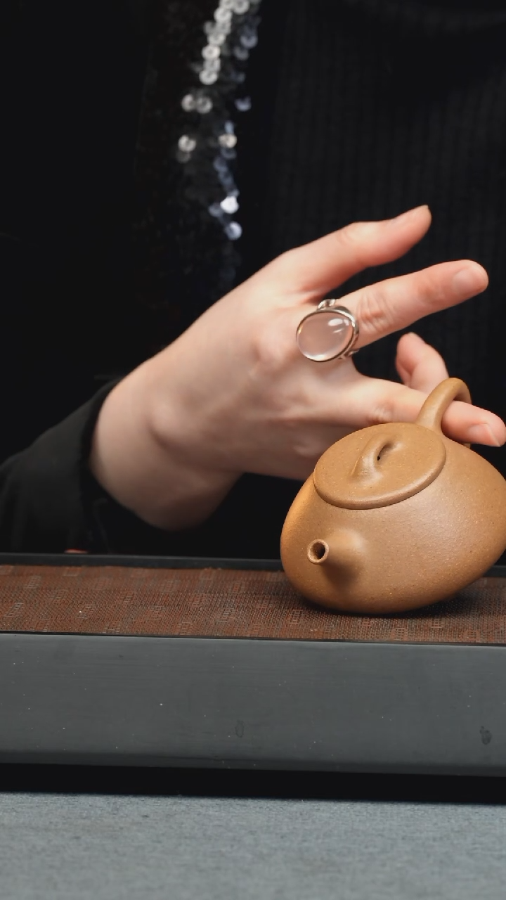 【闪购商品】紫砂茶壶五堂 心舟石瓢120cc-光