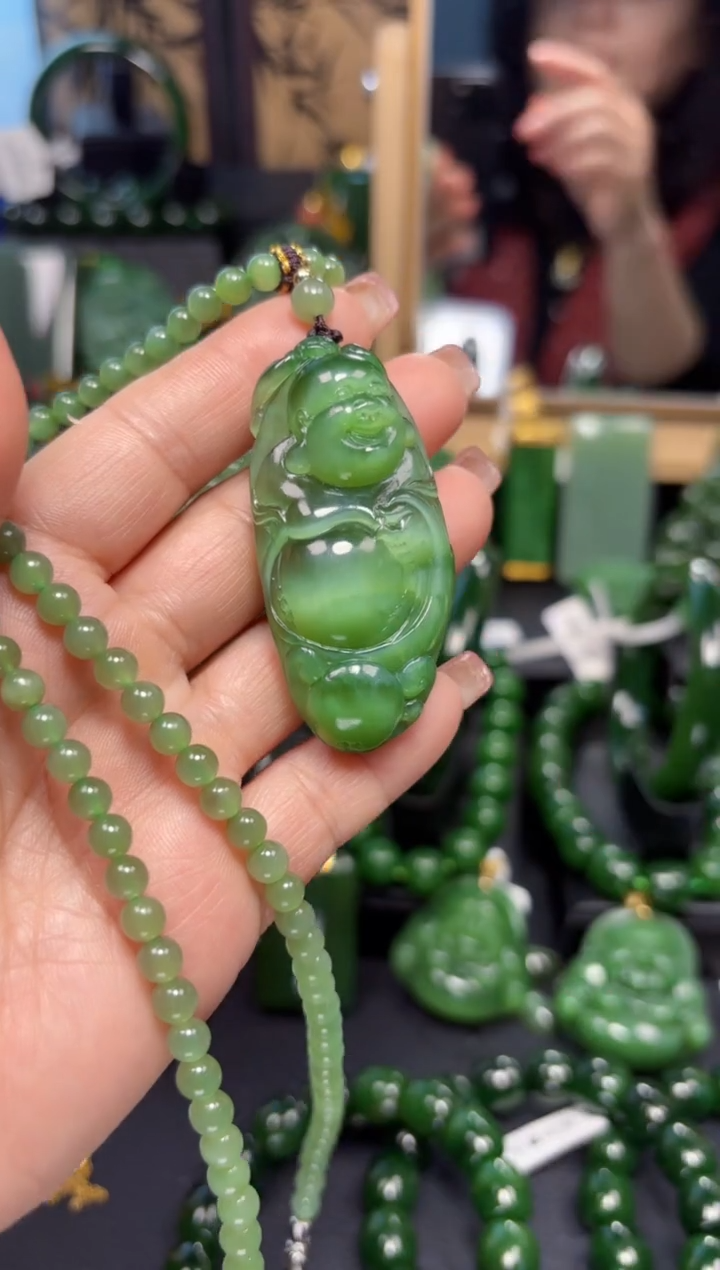 【闪购商品】和田玉（碧玉）吊坠(赠链)未镶嵌1