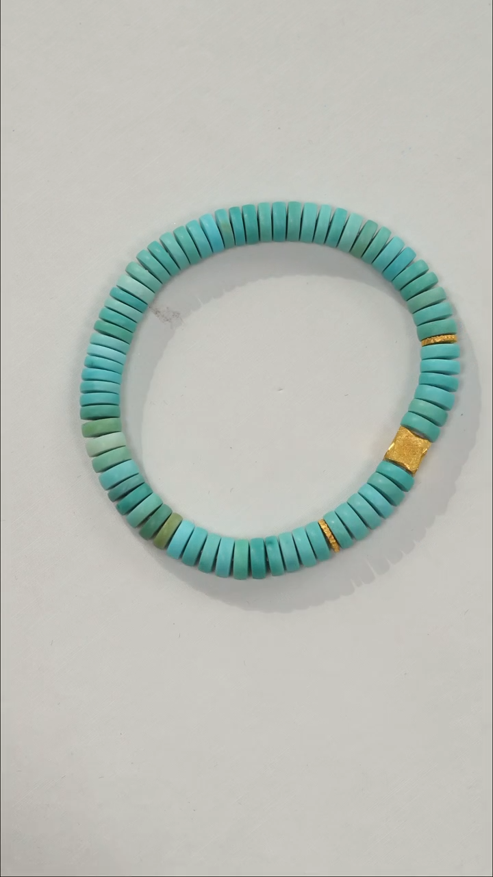 【闪购商品】绿松石手链18K金镶嵌1