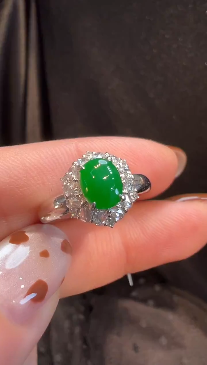 18K金镶嵌戒指翡翠AL6