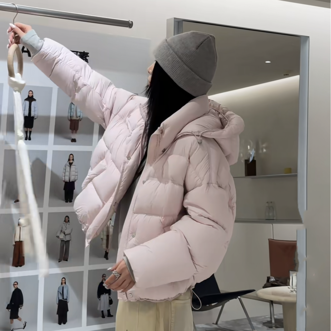 【泡芙女孩】轻柔云感95白鸭绒泡芙龟背羽绒服女短款连帽加厚外套