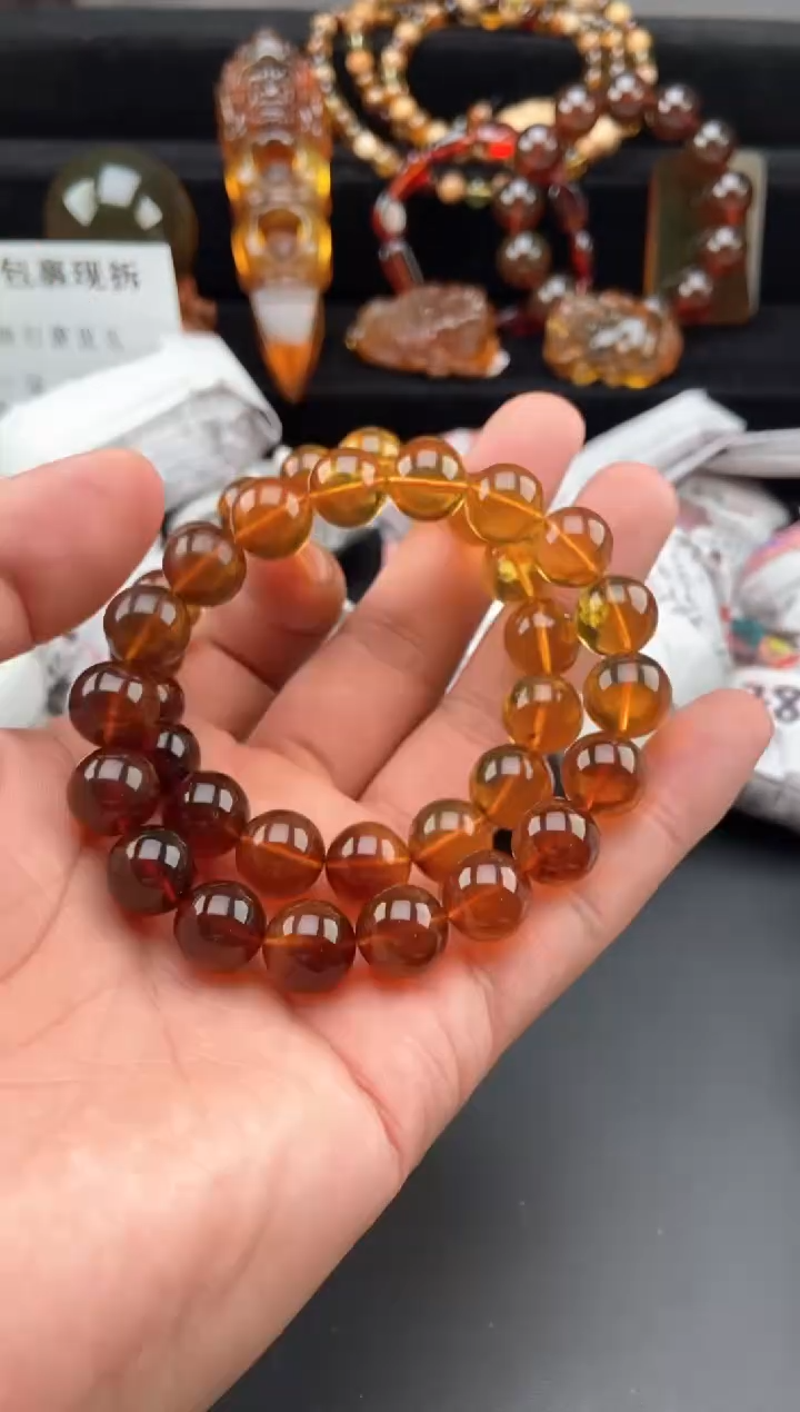 【闪购商品】琥珀手链未镶嵌彩虹渐变手串【多样性发货其中一】