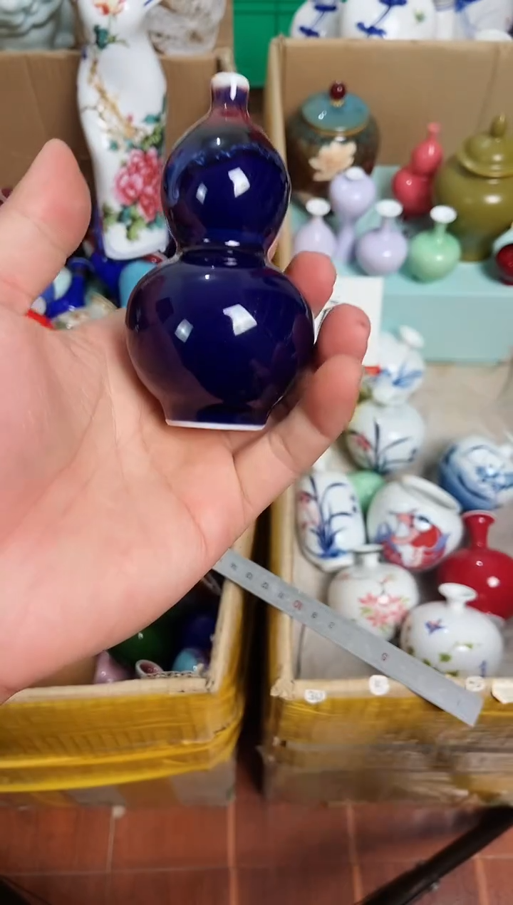 【闪购商品】摆件2.1晚景德镇手工陶瓷摆件-自然流釉